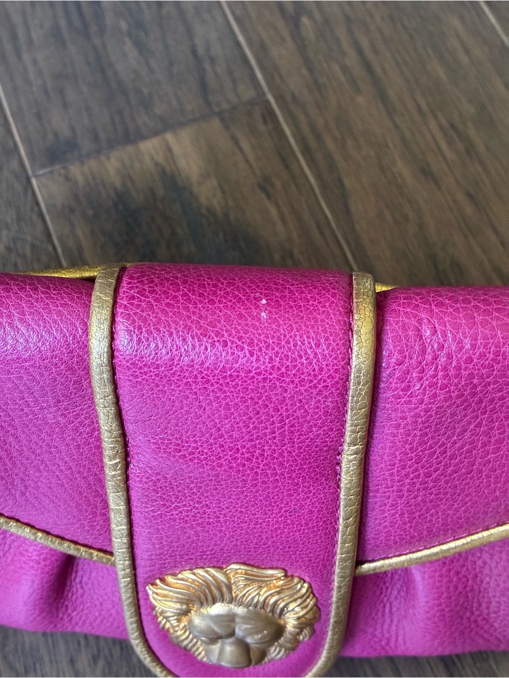 Dooney & Bourke x Hayden Panettiere Gold Plated Leather Clutch, Lim Ed Y2K, Rare - Picture 4 of 15